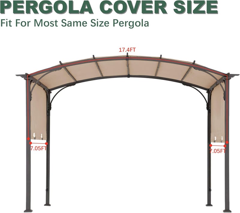 SCOMANAGE 85''x 208'' Universal Doubleton Steel Pergola Replacement Cover for Pergola L-PG080PST, (Light Beige) - Image 3